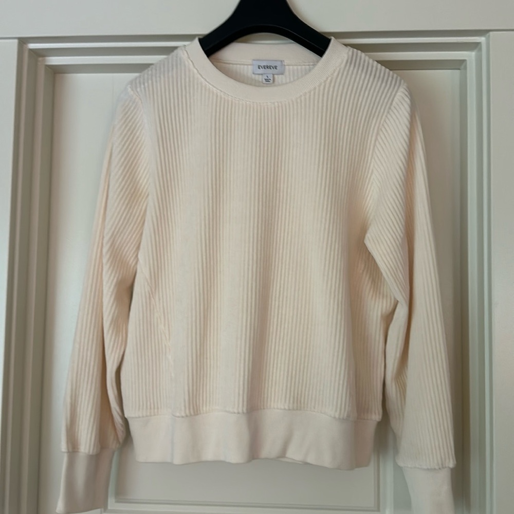 Evereve Cream Corduroy Sweater